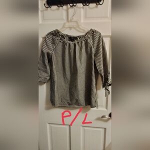 Fred David Black and White Gingham Blouse